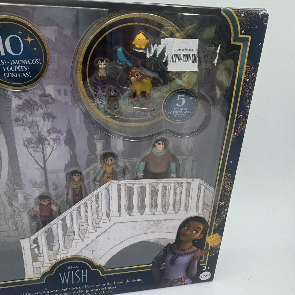 Mattel Disney Wish Kingdom of Rosas Character Set 10 Dolls 5 Friends HTP20